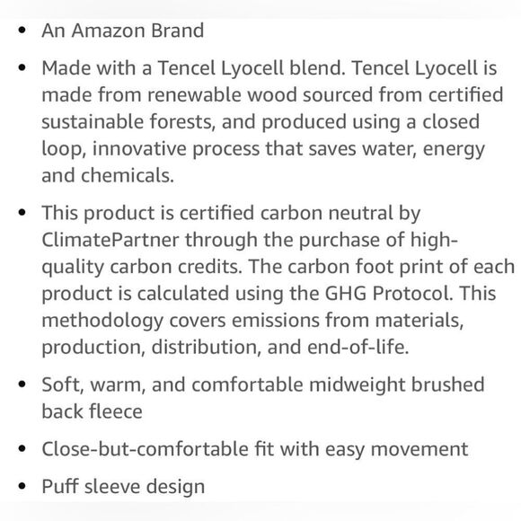 NWT Women’s Amazon Aware Gray Puff Sleeve Long Sleeve Sweatshirt Size Large - Picture 8 of 8